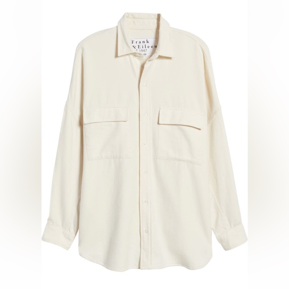 Frank & Eileen Tops - Frank & Eileen Mcloghlin oversized flannel shirt ivory medium/ large